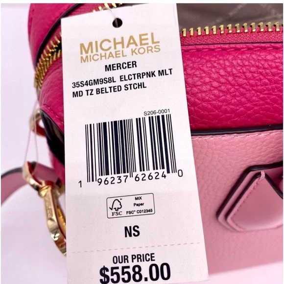 Michael Kors Mercer Medium Top Zip Belted
Satchel Crossbody Electric Pink - Picture 12 of 13